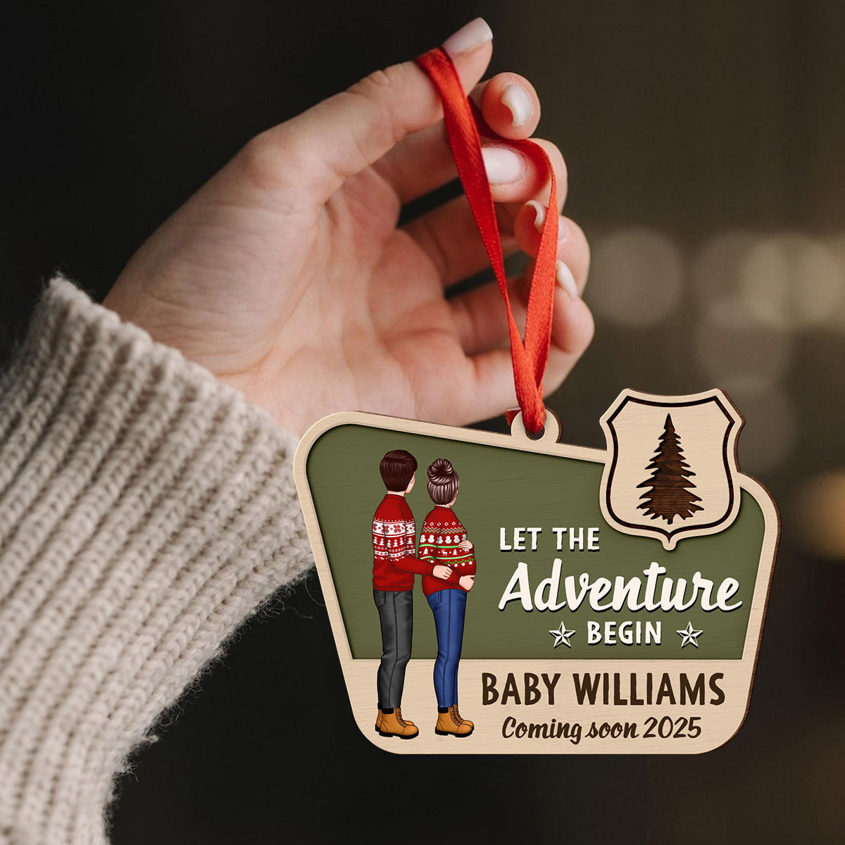 Pregnancy Announcement National Park Ornament, Expecting Ornament, Baby on the Way Camping Ornament