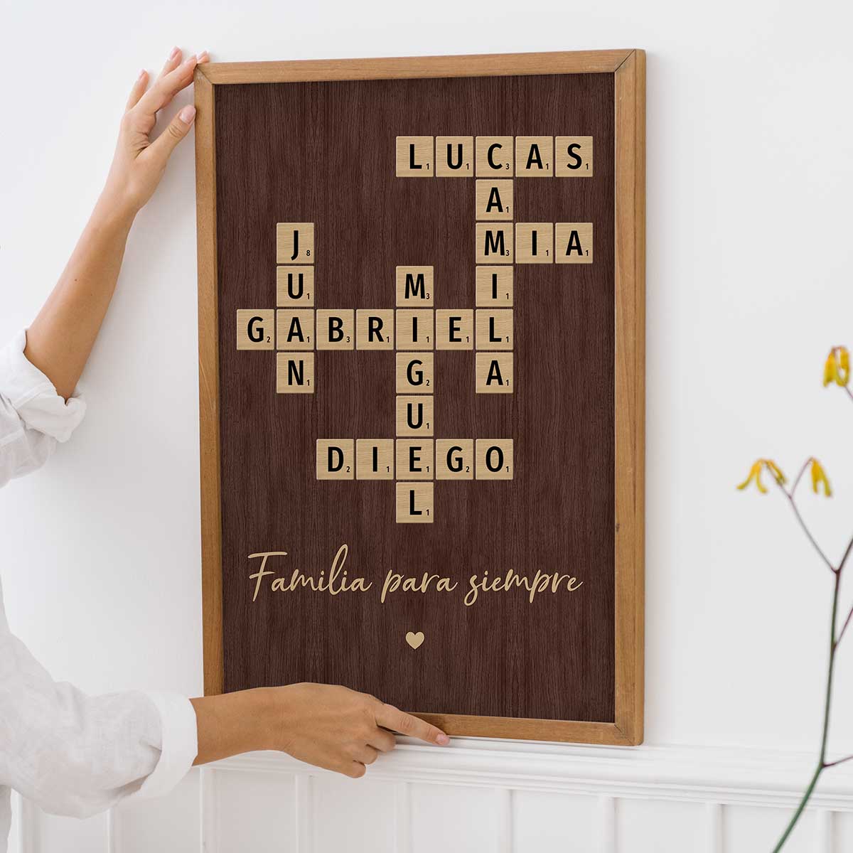 Arte de Crucigrama Familiar - Creado en un Momento, Atesorado para Siempre Póster Personalizado