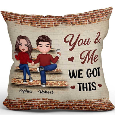 Couple Sitting On Stairs Personalized Pillow