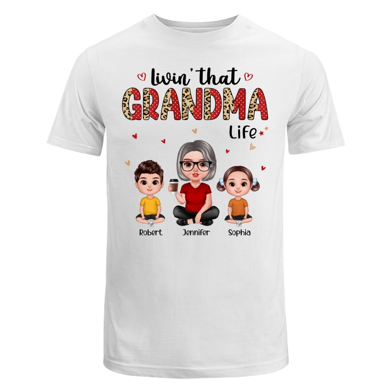 Leopard Polka Dot Realistic Grandma Grandkids Personalized Shirt