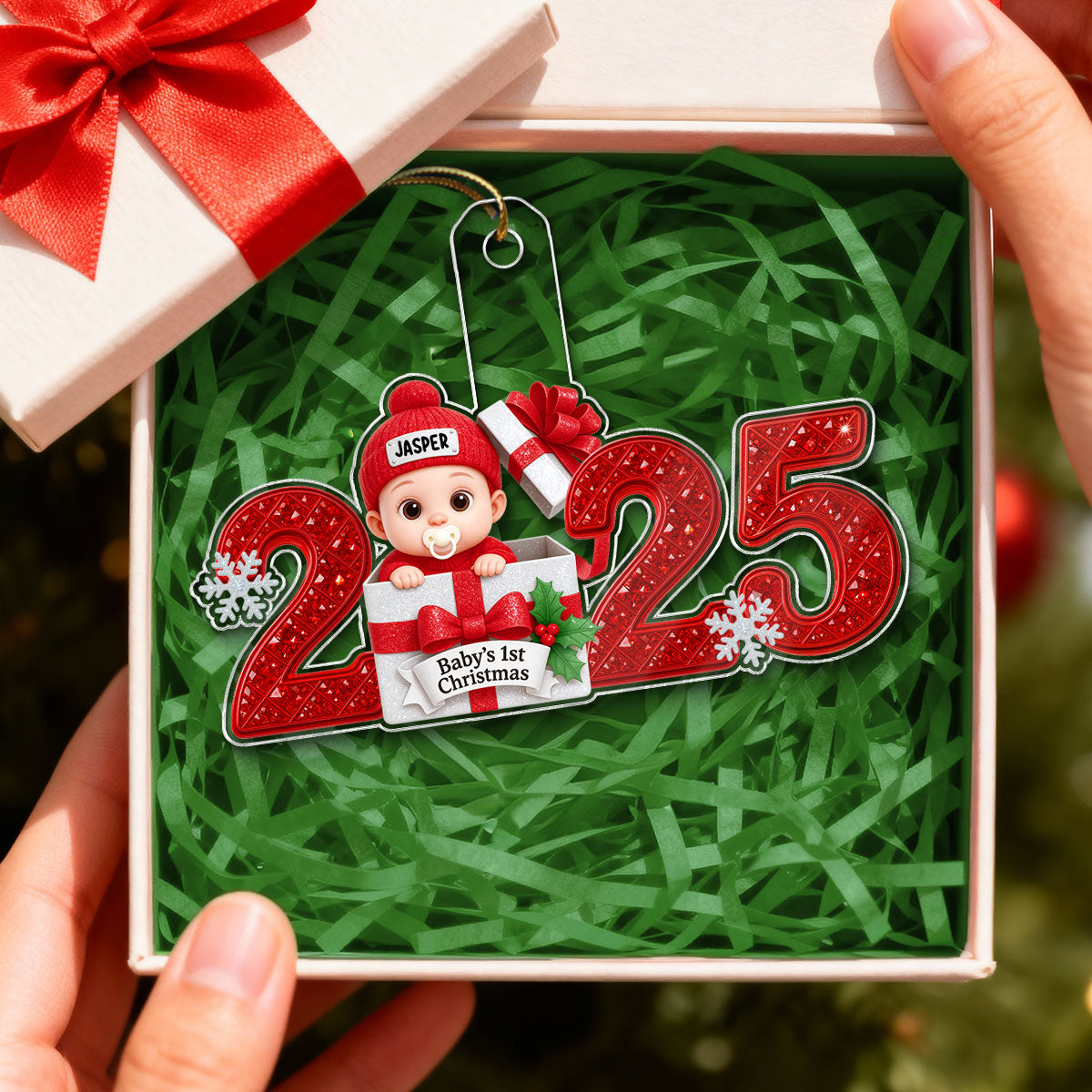 3D Shining Effect Baby's First Christmas - Personalized Acrylic Ornament