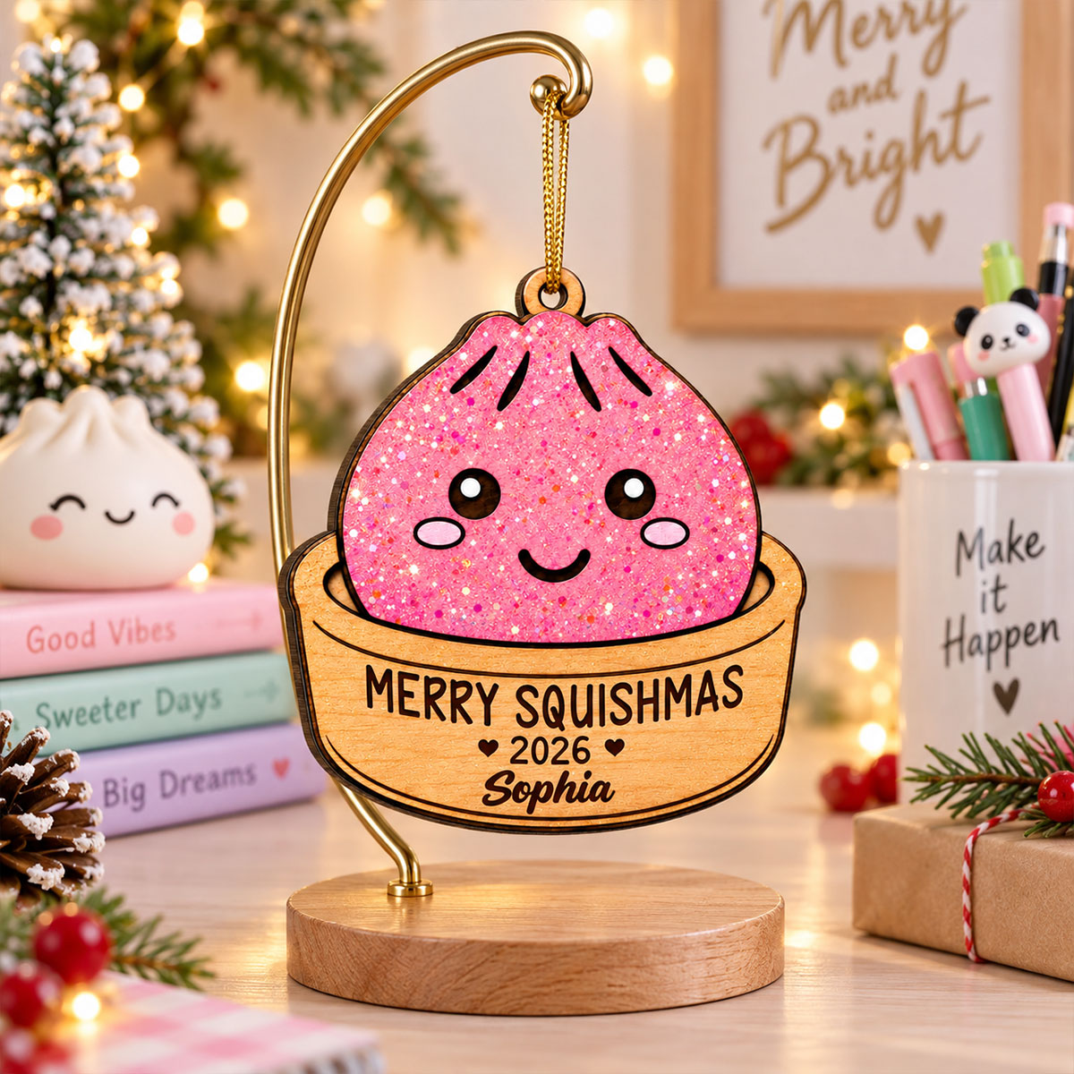 The Year Of Squishy 2026 - Personalized Wooden Ornament - Funny Viral Squishy Christmas Gift For Kids, Teen