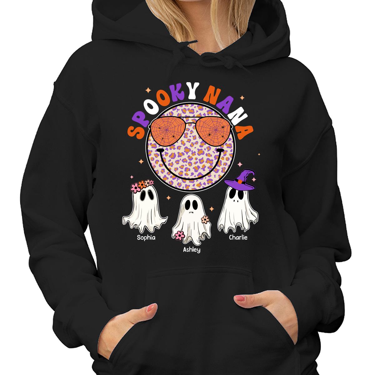 Halloween Spooky Grandma Mom Smiley Face Personalized Shirt
