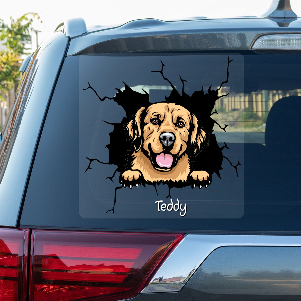 Funny Dog Decor On Car Fridge Window Personalized Decal