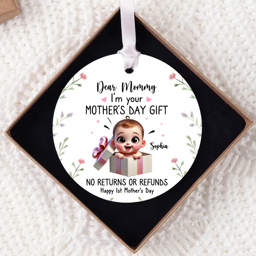 Dear Mom I'm Your Mother's Day New Mom Gift Personalized Ceramic Ornament, Funny Gift For Wife