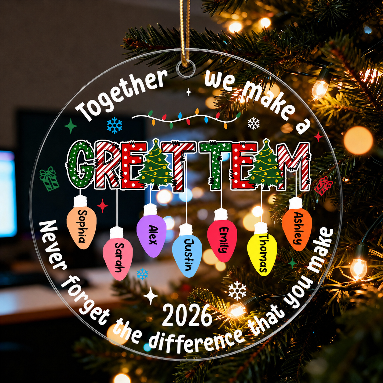 Together We Made A Great Team - Personalized Acrylic Ornament - Gift For Coworkers