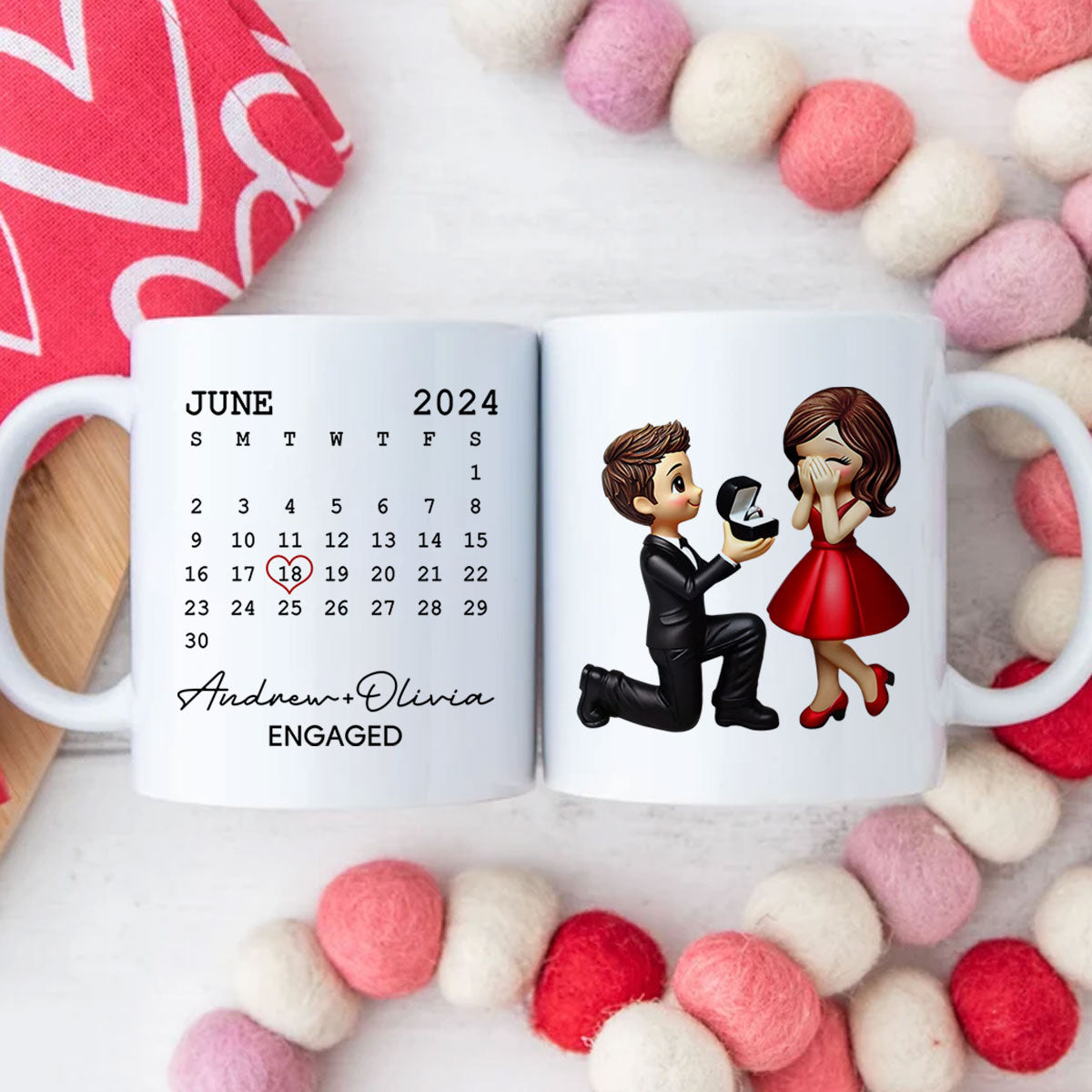 Personalized Mr Mrs Coffee Mug, Marriage Proposal Personalized Engagement  Gift for him, Gift for her