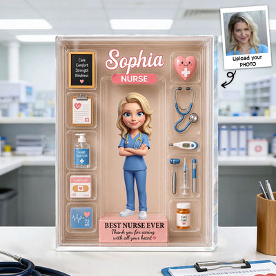 Best Nurse Ever Desk Decor - Personalized Acrylic Block Plaque - Nurse Appreciation Gift, Medical Graduation Gift