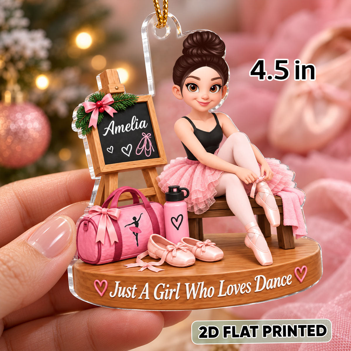 Custom Ballet Girl Name - Personalized Acrylic Ornament - Christmas Gift for Daughter, Granddaughter, Holiday Keepsake for Dancers