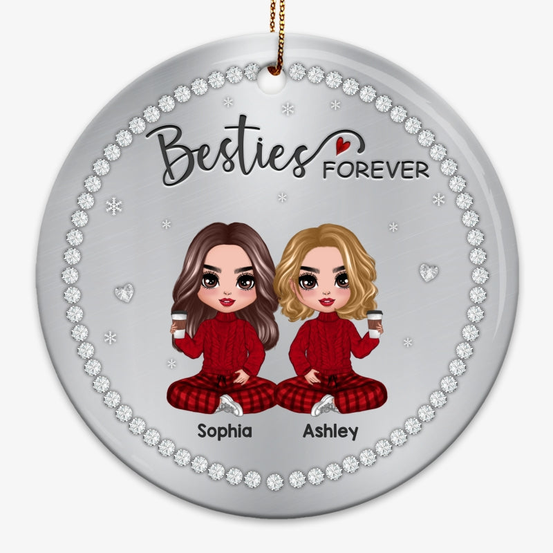 Best Friends Sisters Jewelry Stone Personalized Circle Ornament