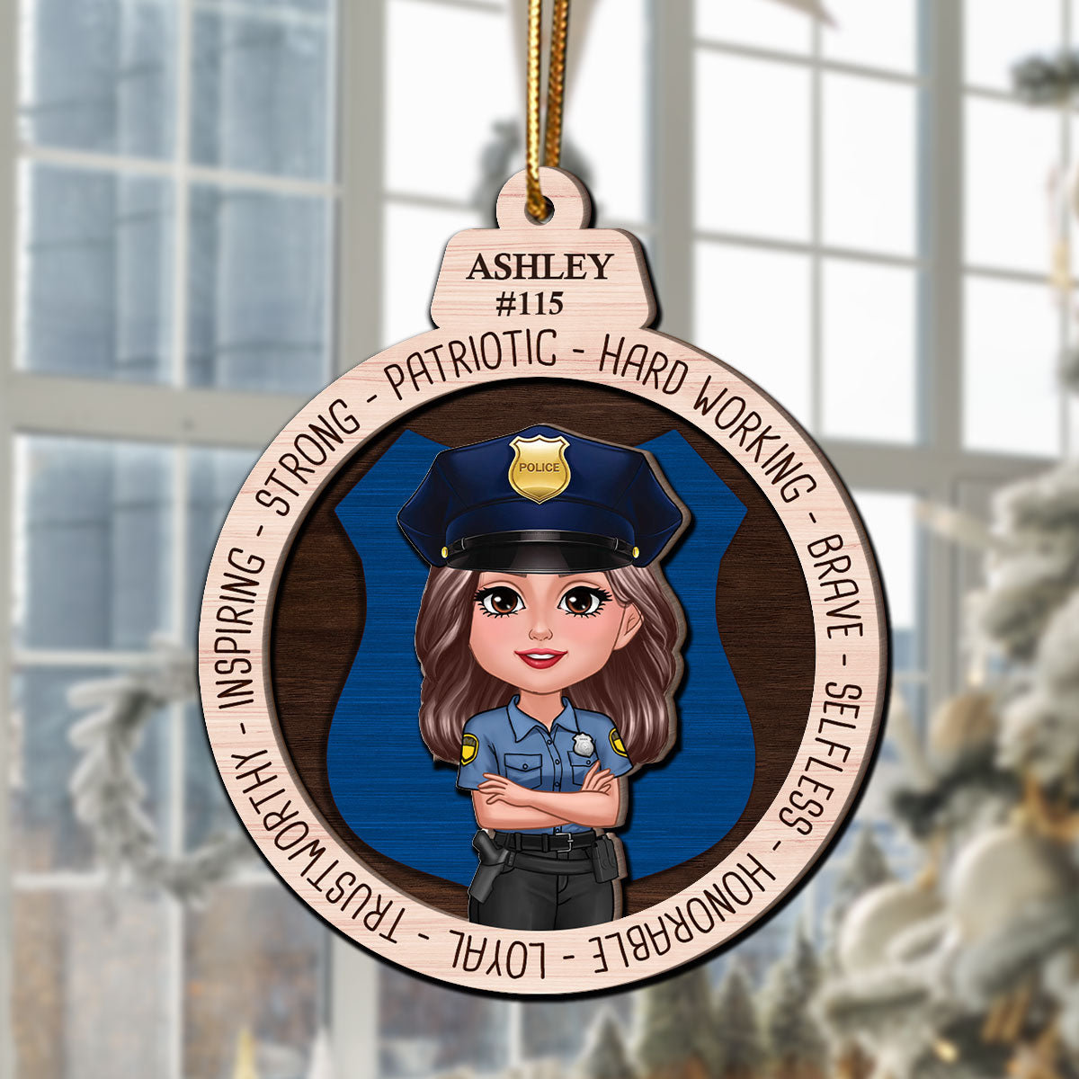 Proud Occupation Appreciation Gift For Police Firefighter Nurse Personalized 2-Layer Wooden Ornament
