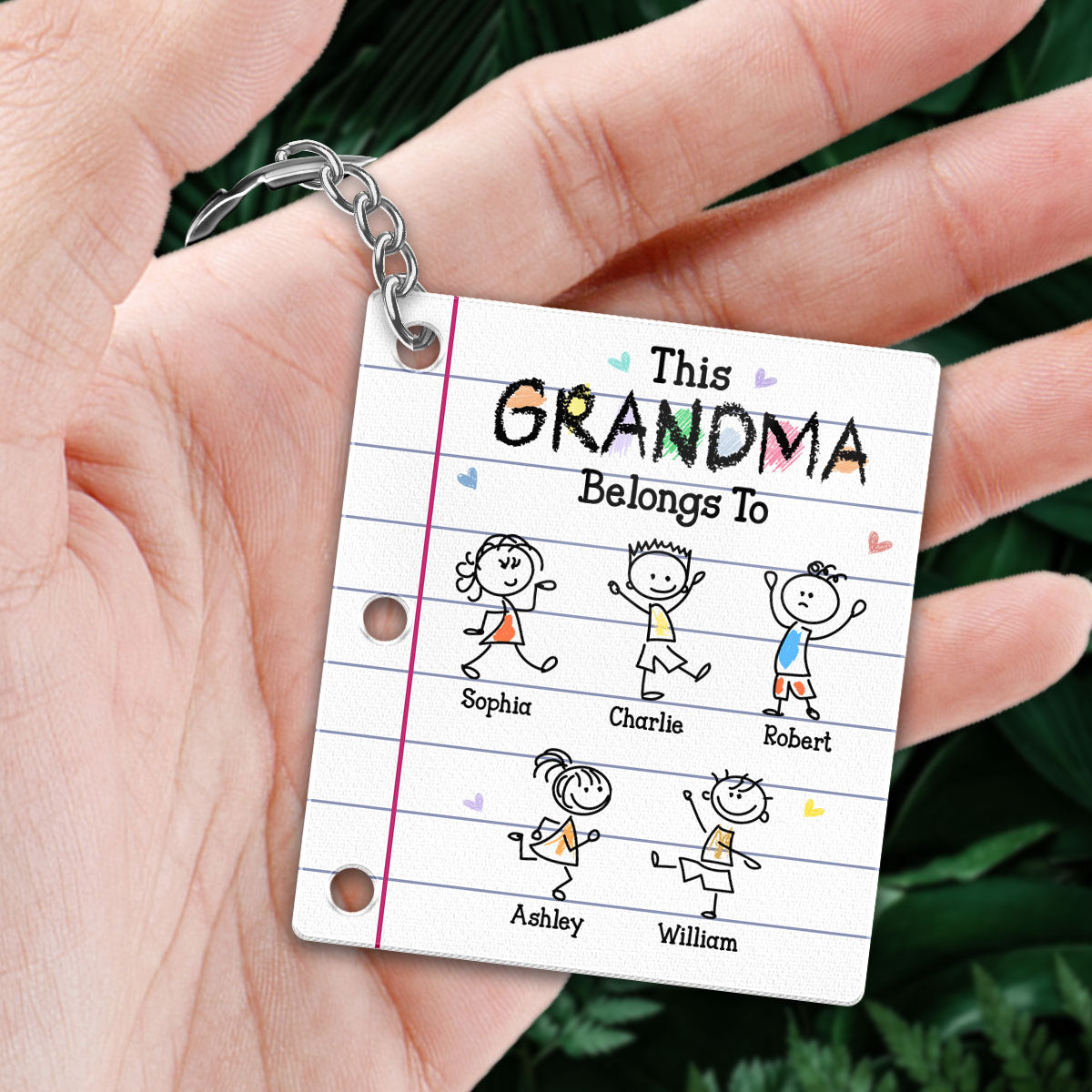 This Grandma Belongs To Crayon Kids Personalized Acrylic Keychain