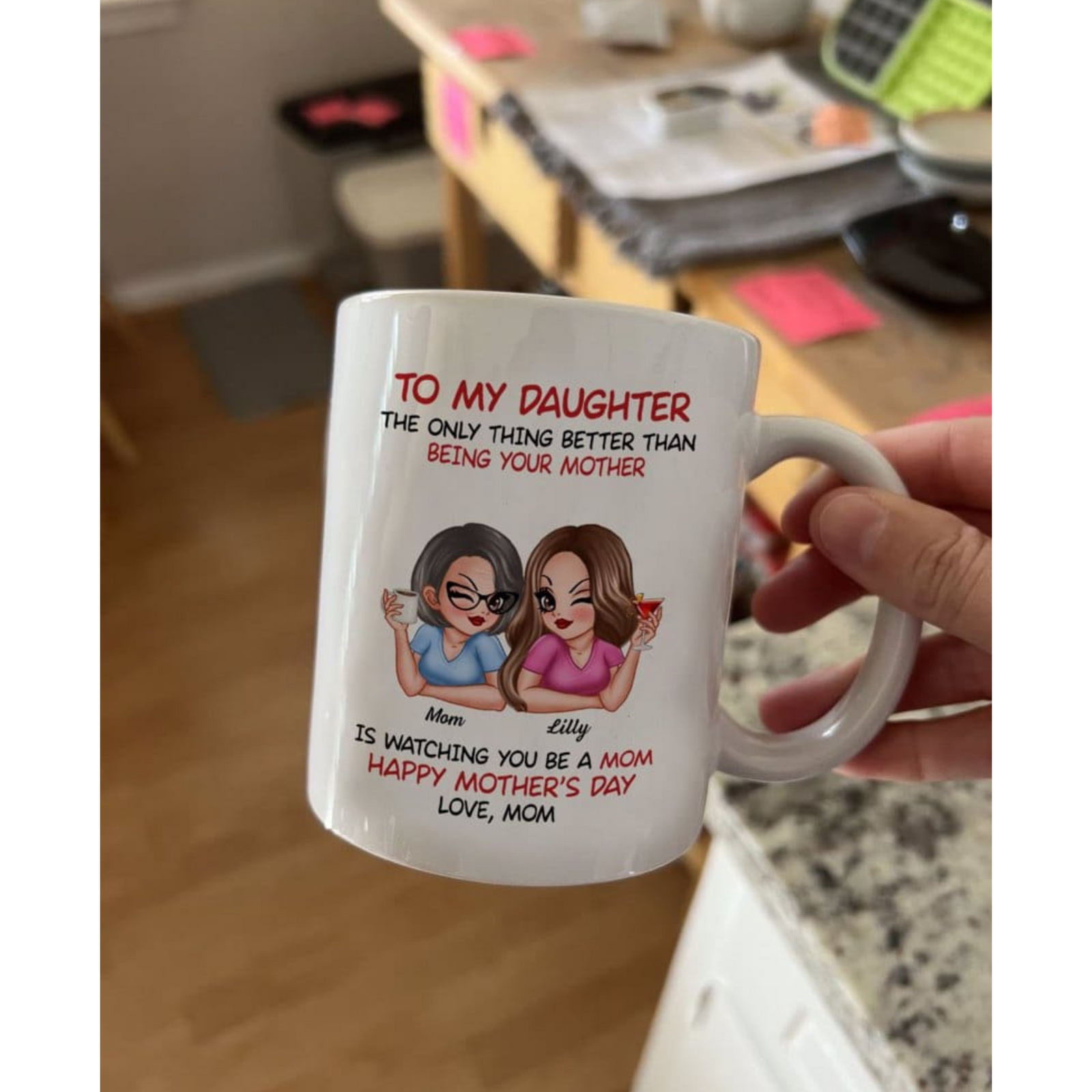 Watching You Be A Mom - Personalized Mug - Heartfelt Gift For Daughter