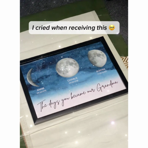 Starry Night Custom Birth Moon Phase The Days You Became Our Grandma Personalized Poster, Gift