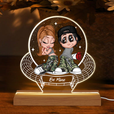 Y2K Couple Personalized 3D Illusion Acrylic LED Night Light,  Gift, Anniversary Gift for Him for Her