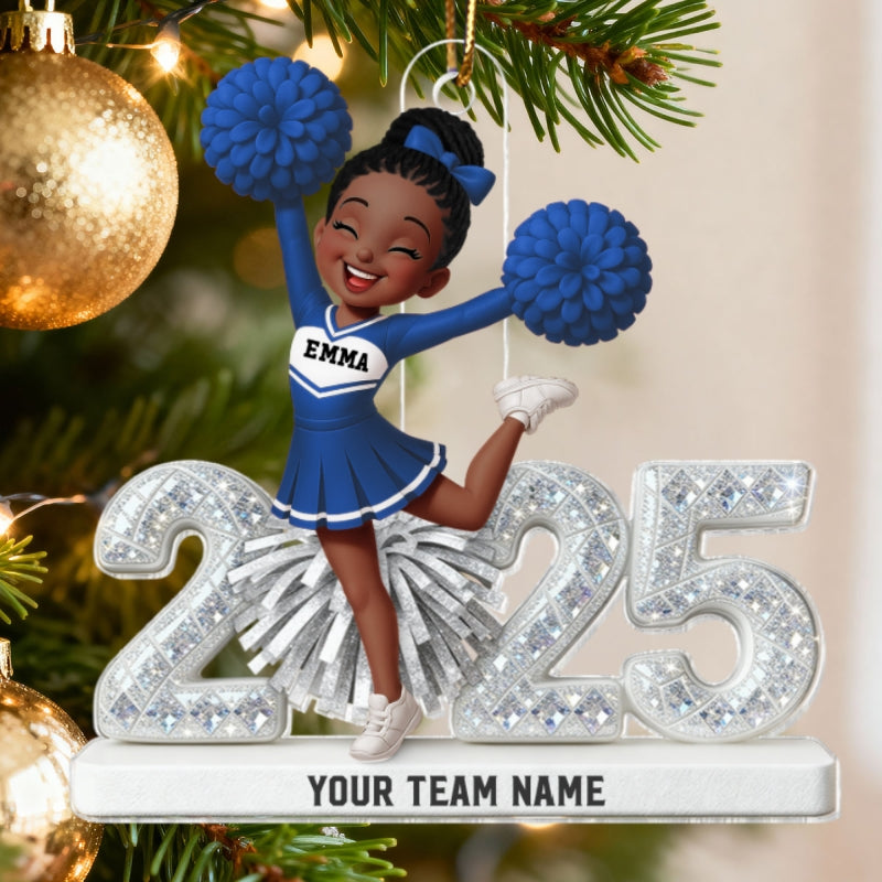 3D Shining Effect Christmas Cheerleader - Personalized Acrylic Ornament - Christmas Gift For Cheerleaders