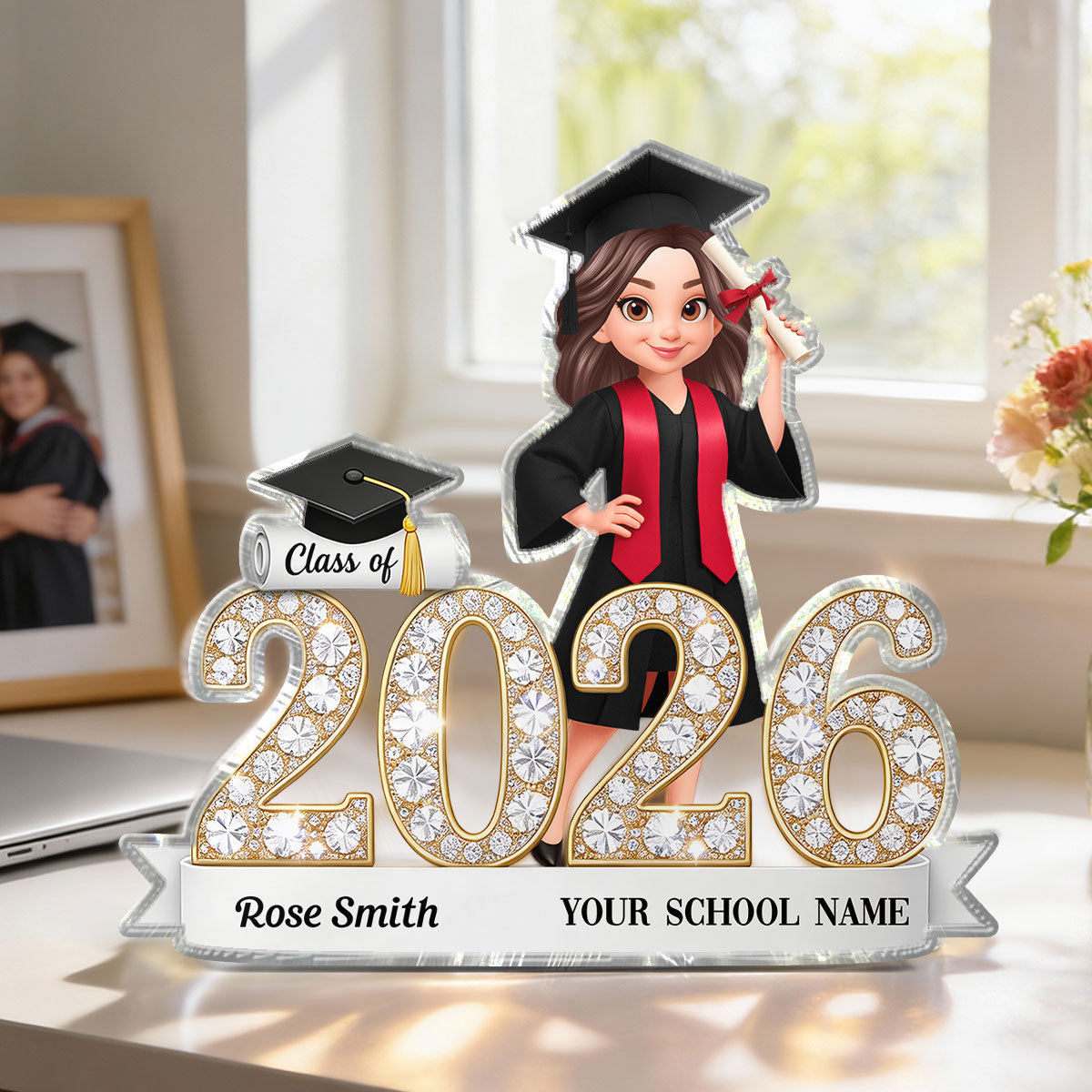 Shining Effect Class Of Graduation Senior - Personalized Acrylic Block Plaque - Gift For Graduation Day, Graduation Gift, Keepsake