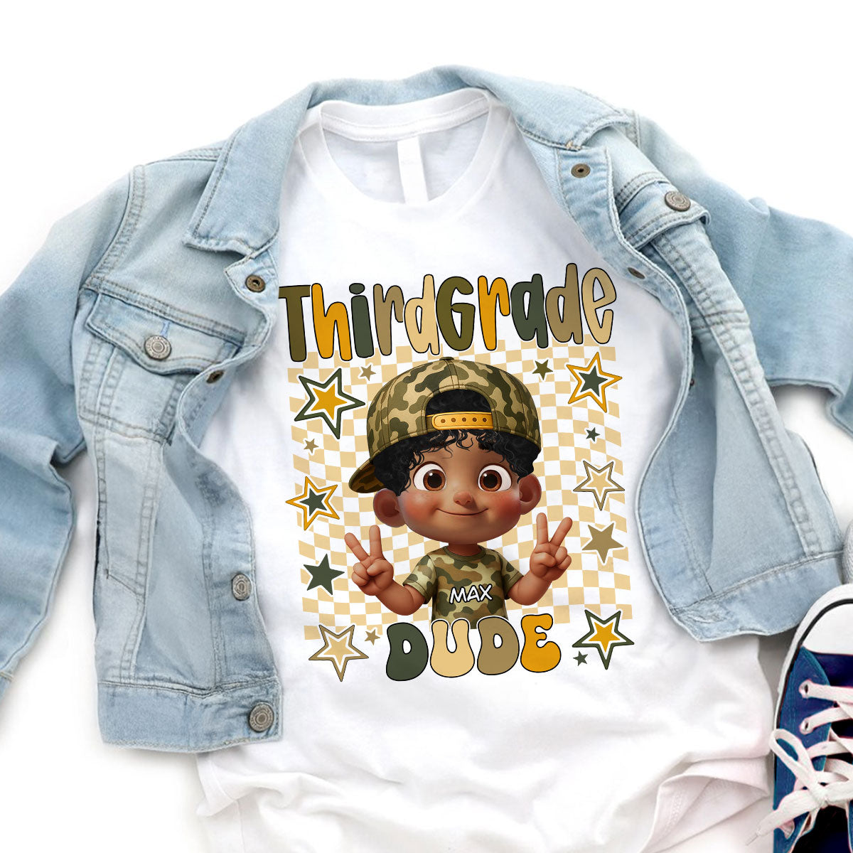 Retro Back to School Boys Personalized Shirt, Kindergarten Pre-K to Fifth Grade, School Boy Shirt
