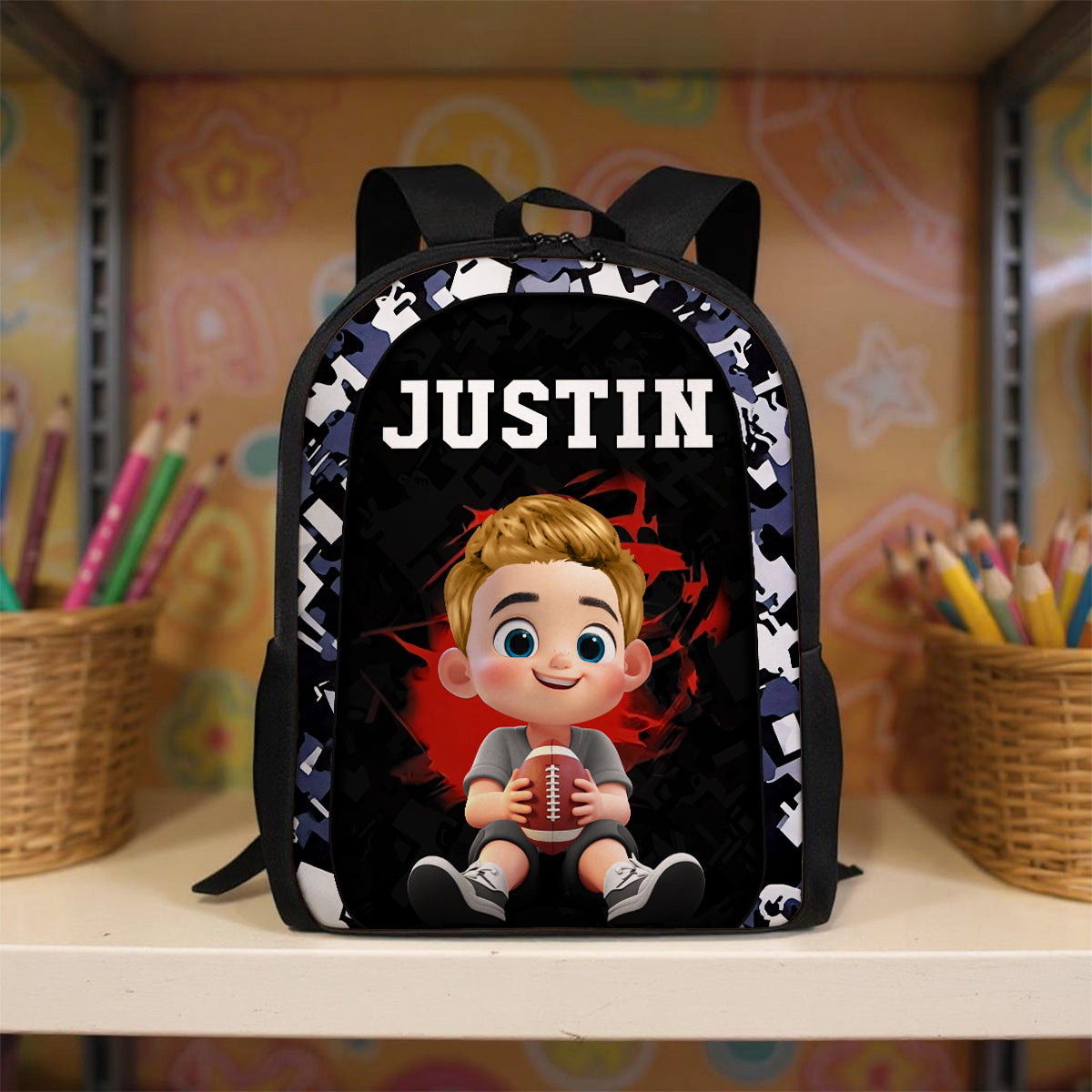 Sports Backpack for School Boy Girl, Custom Back to School Kids Backpack