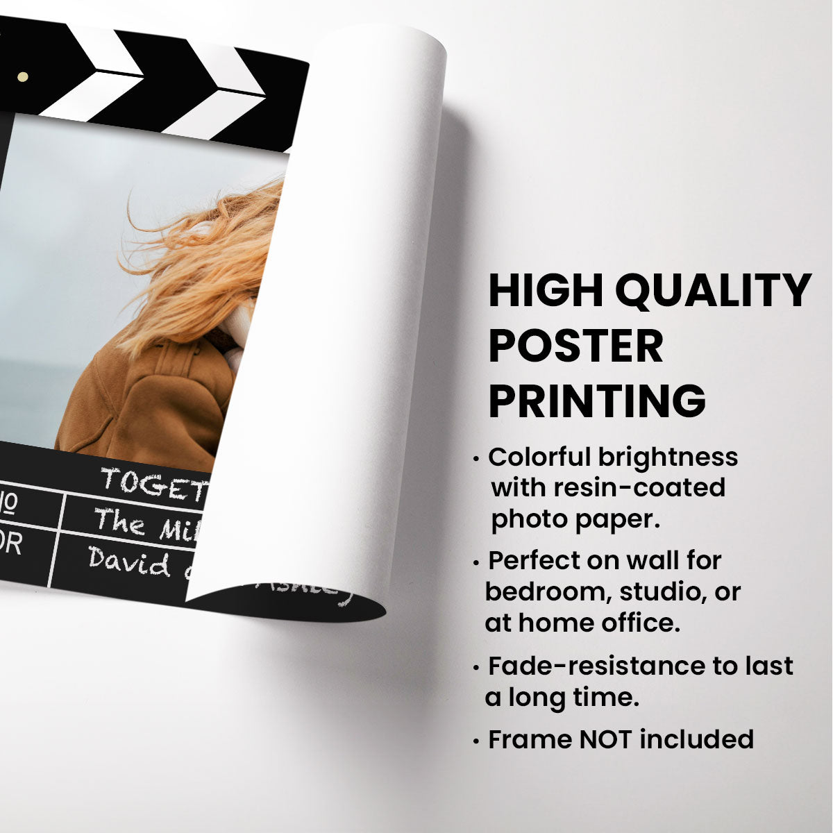 Custom Photo Home Decor Film Clapper Board Style Personalized Poster