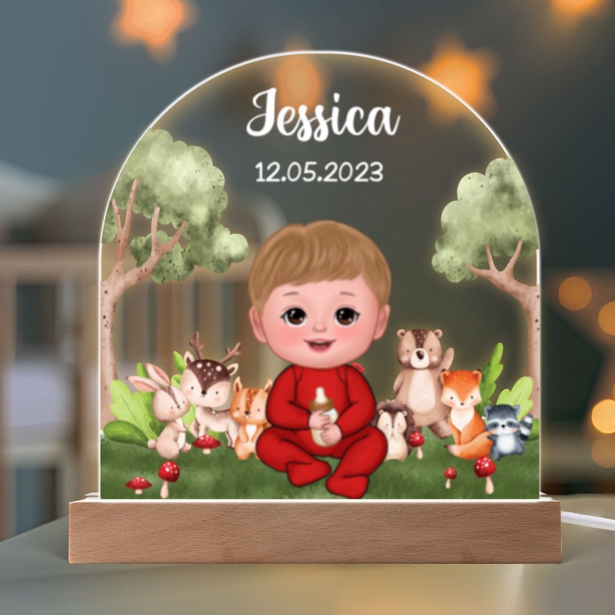 Baby & Animals Bedroom Decor Personalized Custom Shape Warm LED Night Light