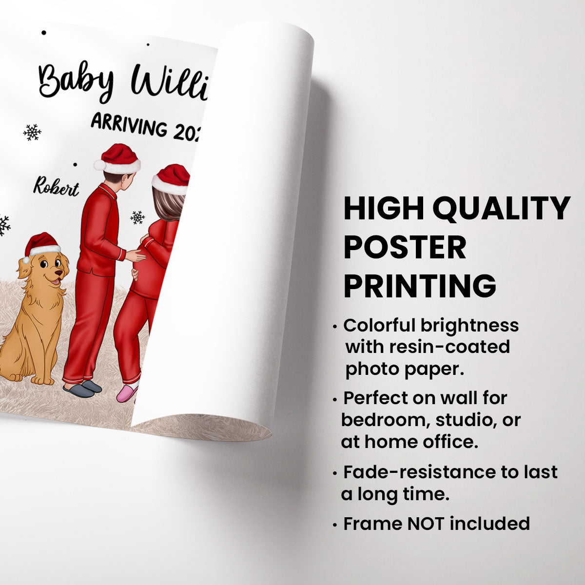Personalized Pregnancy Poster, Expecting Family Christmas Personalized Poster, New Mom Christmas Gift