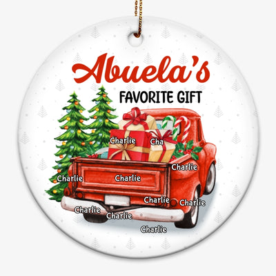 Grandma Favorite Gifts Personalized Circle Ornament