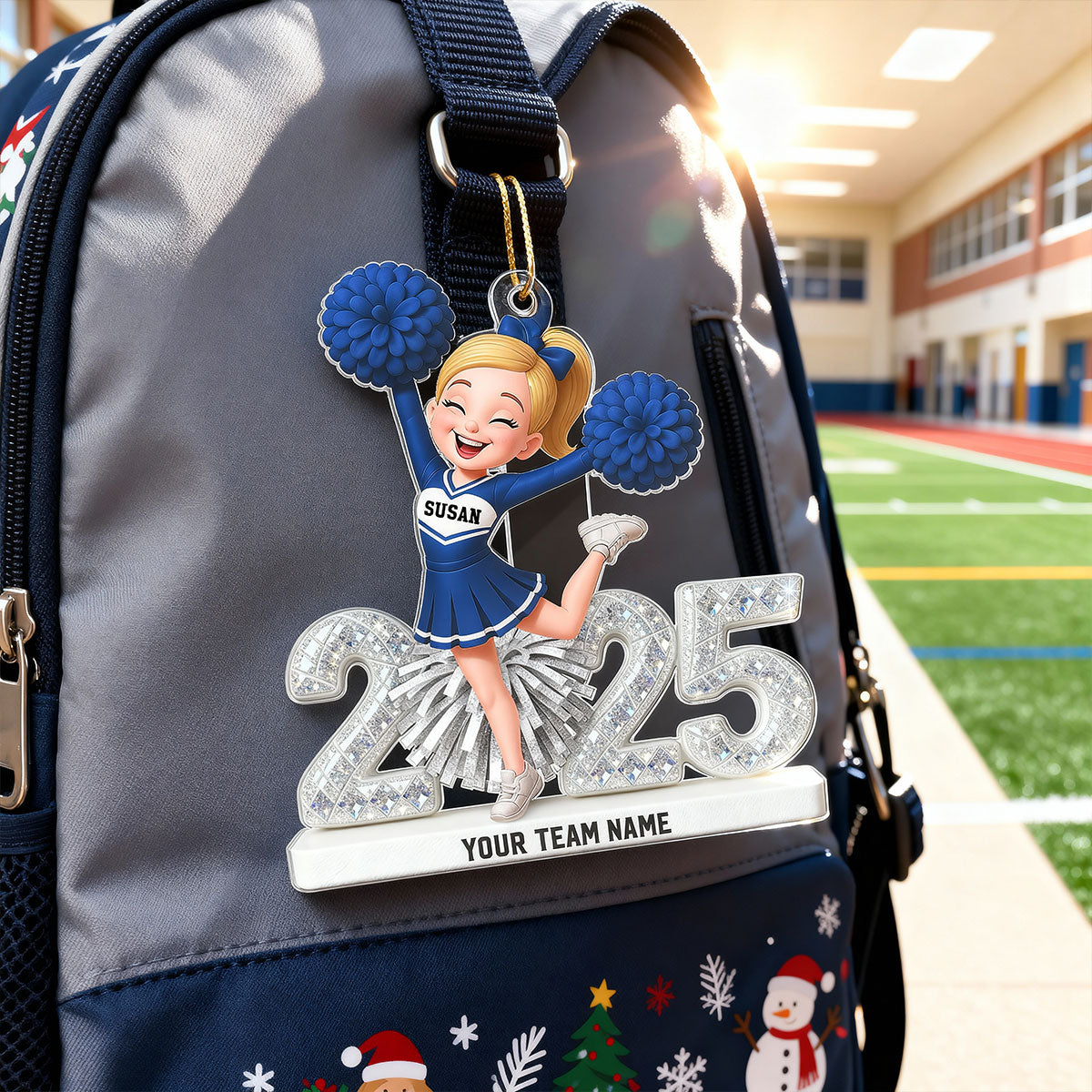 3D Shining Effect Cheerleader - Personalized Acrylic Car Hanger - Gift For Cheerleaders