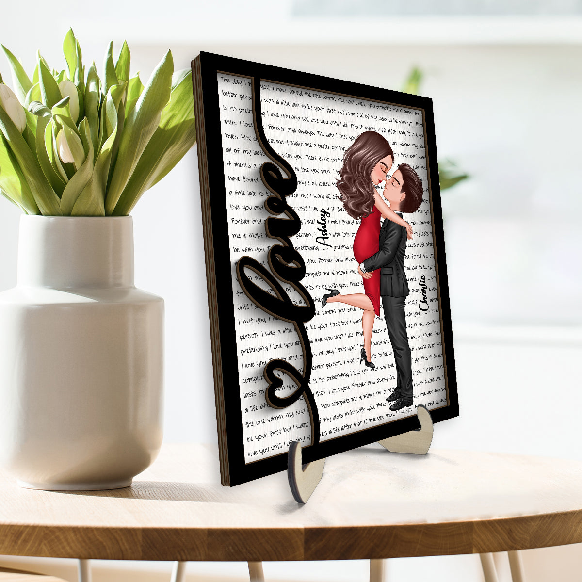 Couple Love Be Mine  Gift For Him For Her Personalized 2-layer Wooden Plaque