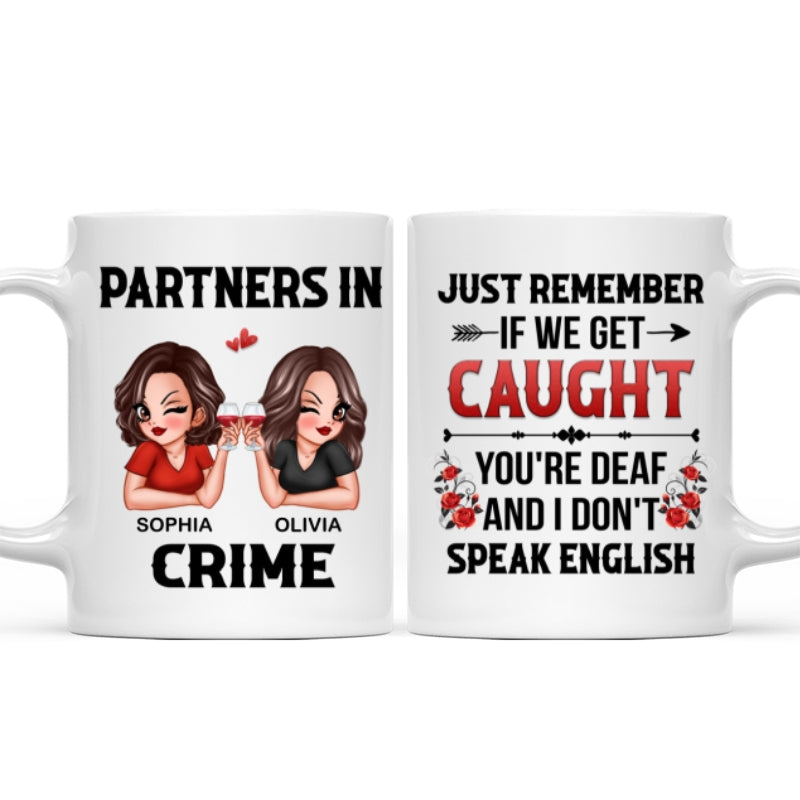 Partner In Crime Besties Funny Friendship Gift Best Friend Personalized Mug