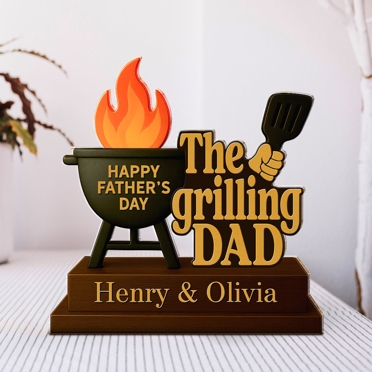 The Grillfather Personalized Custom Shape Acrylic Block, Father's Day Gift For Husband, For Dad
