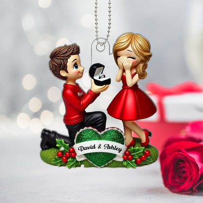 Marriage Proposal 3D Effect Ornament, - Personalized Acrylic Ornament