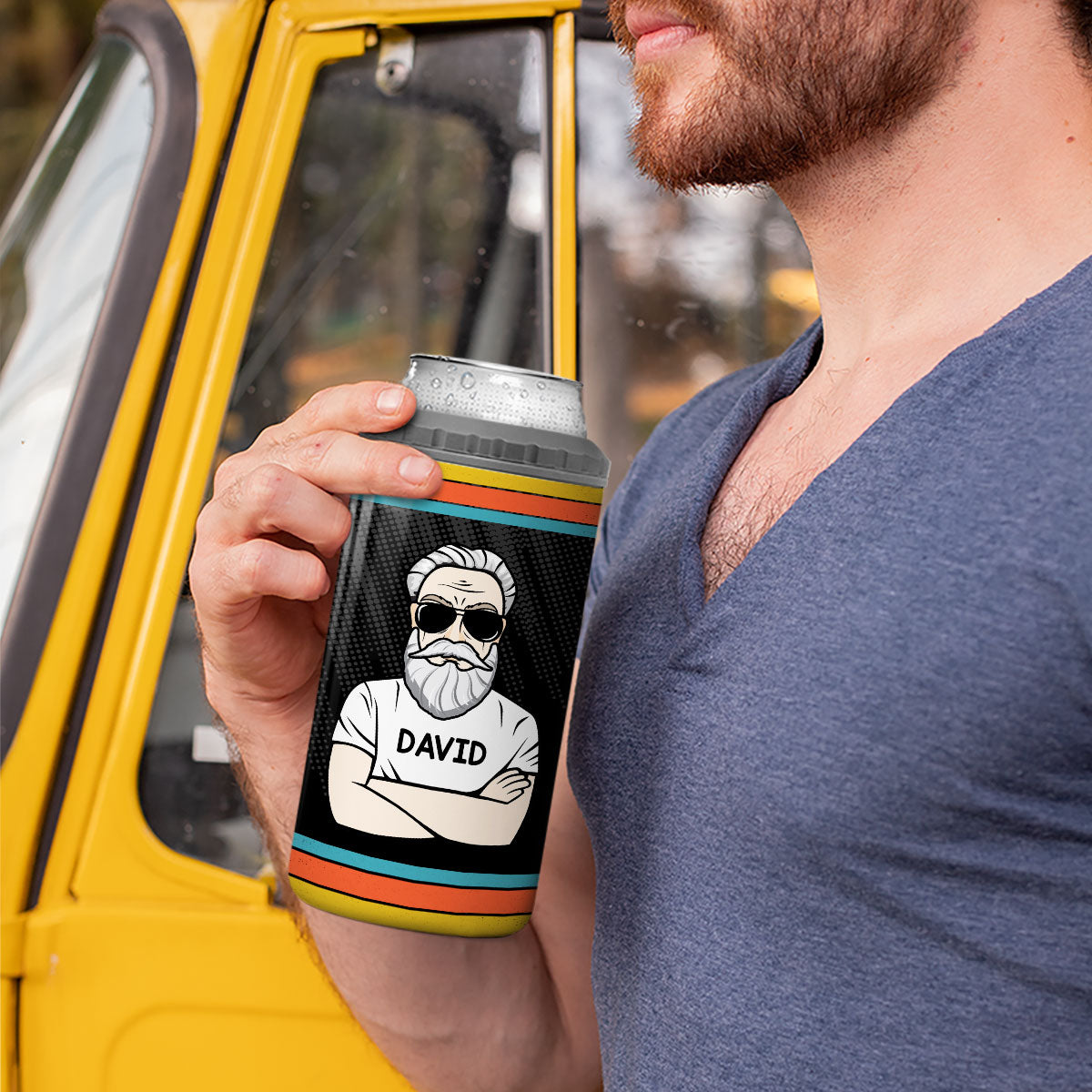 The Legend Grandpa Retro Multiple Use Personalized 4 In 1 Can Cooler