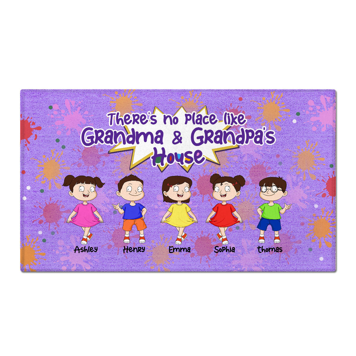 No Place Like Grandparents House Adorable Kids Personalized Doormat