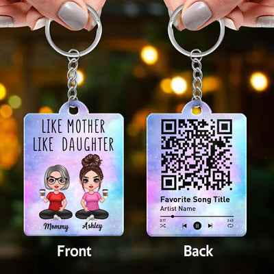 Like Mother Like Daughters Favorite Song Scannable QR Code Personalized Acrylic Keychain