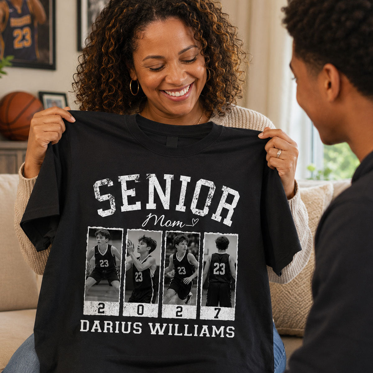 Senior Mom Retro Photos - Personalized Shirt - 2027 Senior Bootleg Shirt