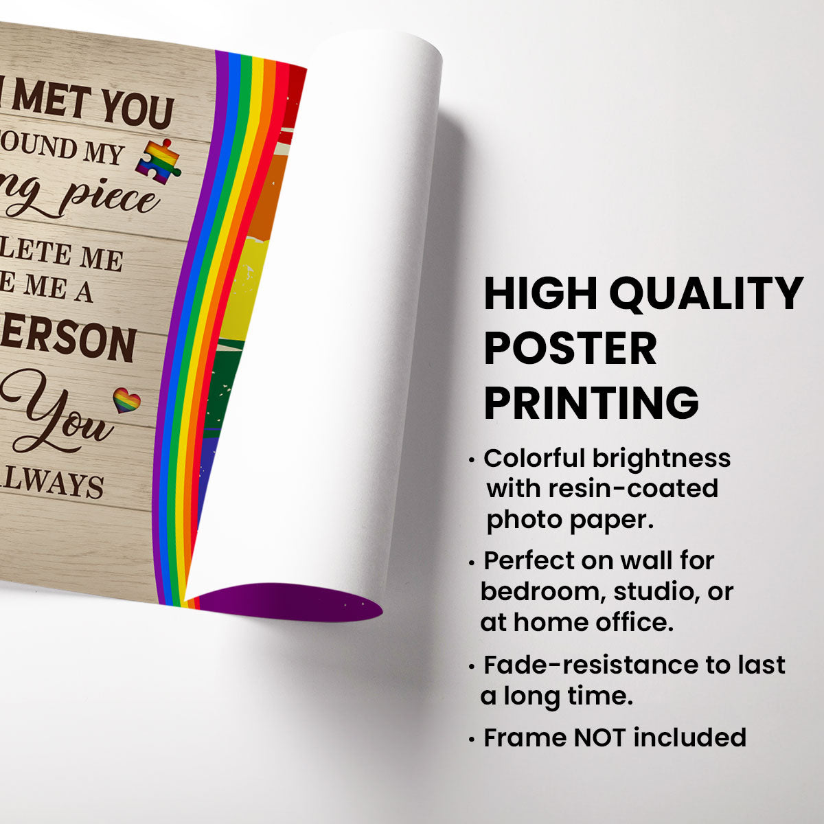Rainbow Love Statement Personalized LGBT Couple Poster