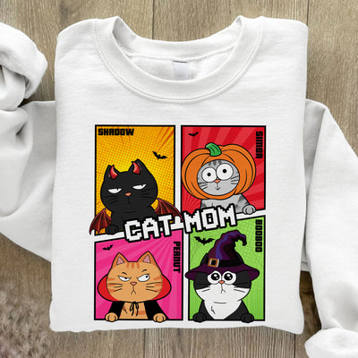 Halloween Funny Cartoon Cat Personalized Sweatshirt