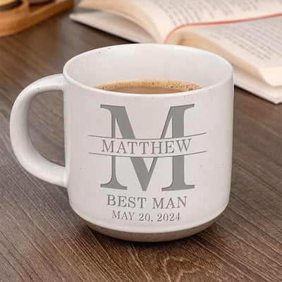 Groom Man Engraved Old Fashion Personalized Pottery Mug, Best Man Gift