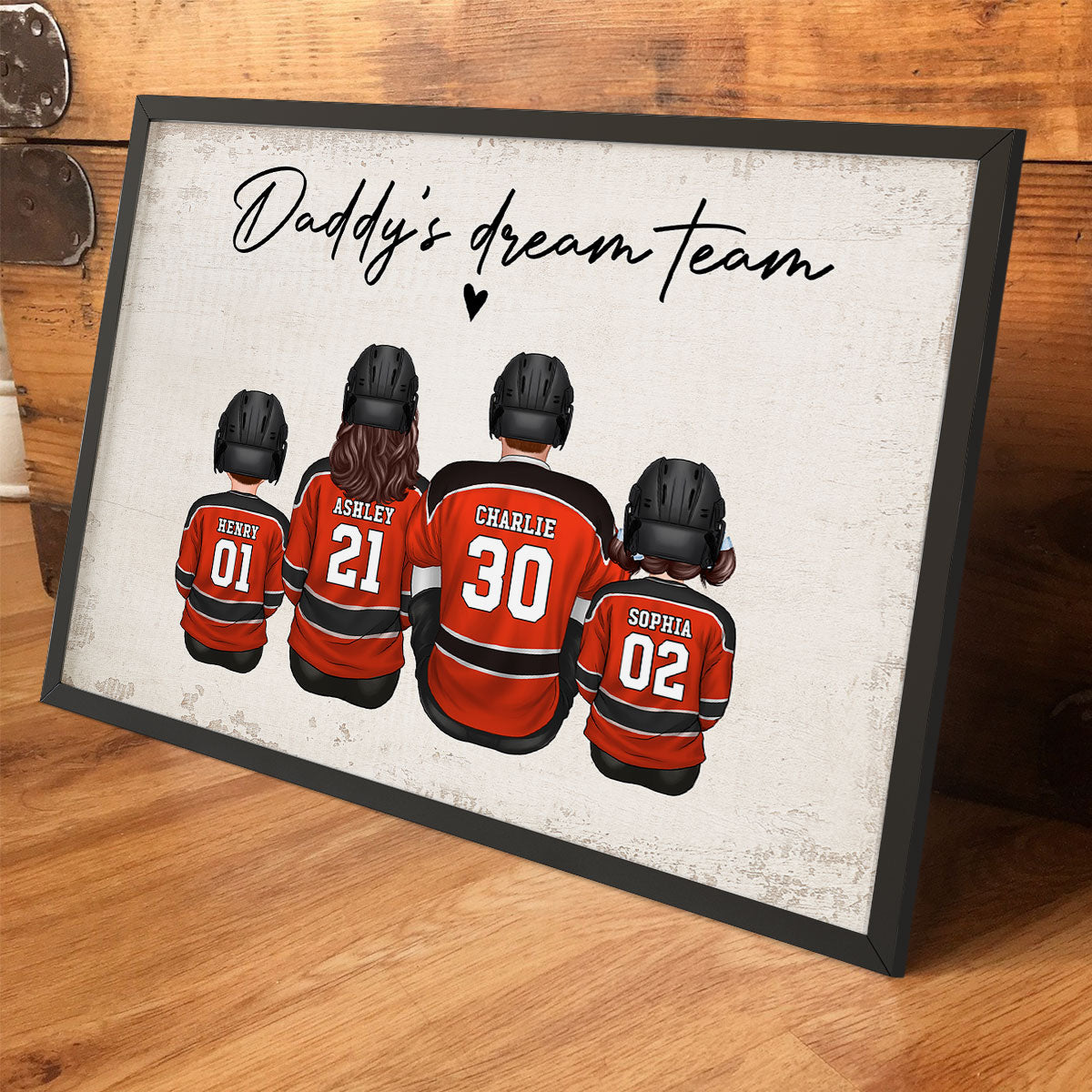 Hockey Team Personalized Poster, Gift For Family