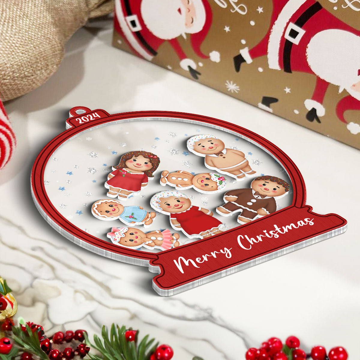 Gingerbread Cookies Family Personalized Shaker Ornament, Christmas Gift
