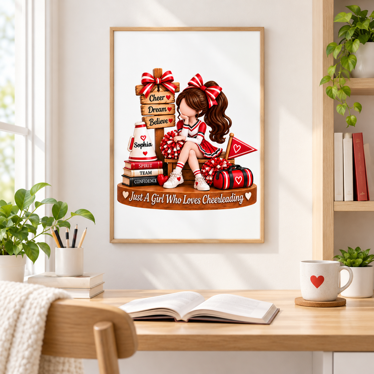 Just a Girl Who Loves Cheerleading - Personalized Poster - Christmas Gift for Daughter, Granddaughter
