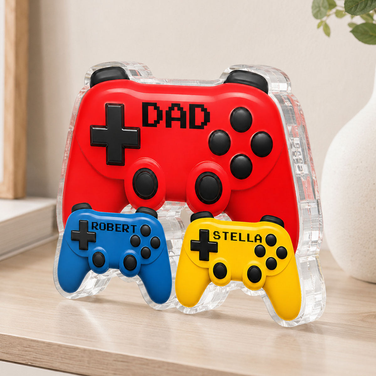 Gamer Dad Controllers - Personalized Acrylic Block Plaque - Father's Day Gift For Dad, Husband, Gamers