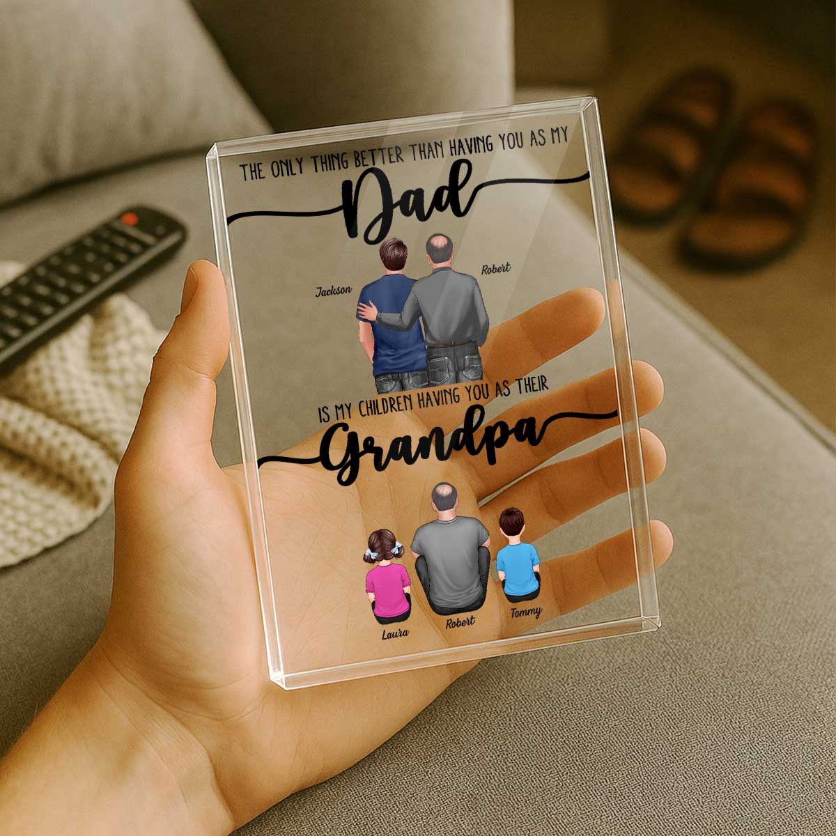 The Only Thing Better Than Dad Grandpa Back View Personalized Acrylic Block, Father's Day gift from Son