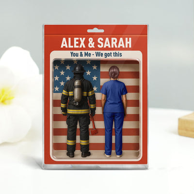 Hero Couple You & Me We Got This Realistic Figures Style Personalized Acrylic Block Plaque