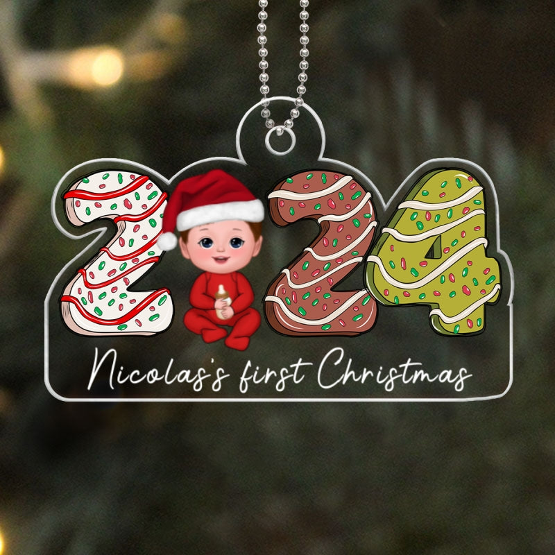 2024 Cake Baby First Christmas Personalized Acrylic Ornament