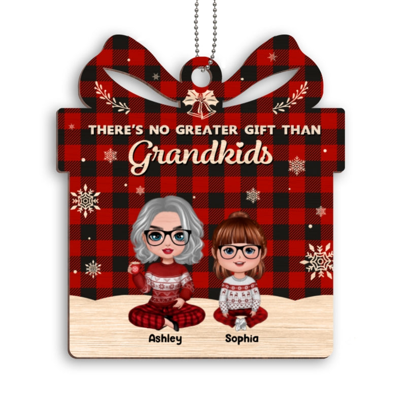 No Greater Gift Than Grandkids Grandma Personalized Wooden Ornament