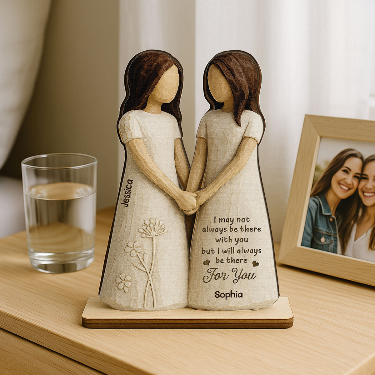 I'll Always Be There For You 3D Effect - Personalized 2-Layered Wooden Plaque - Gift for Besties, Best Friends