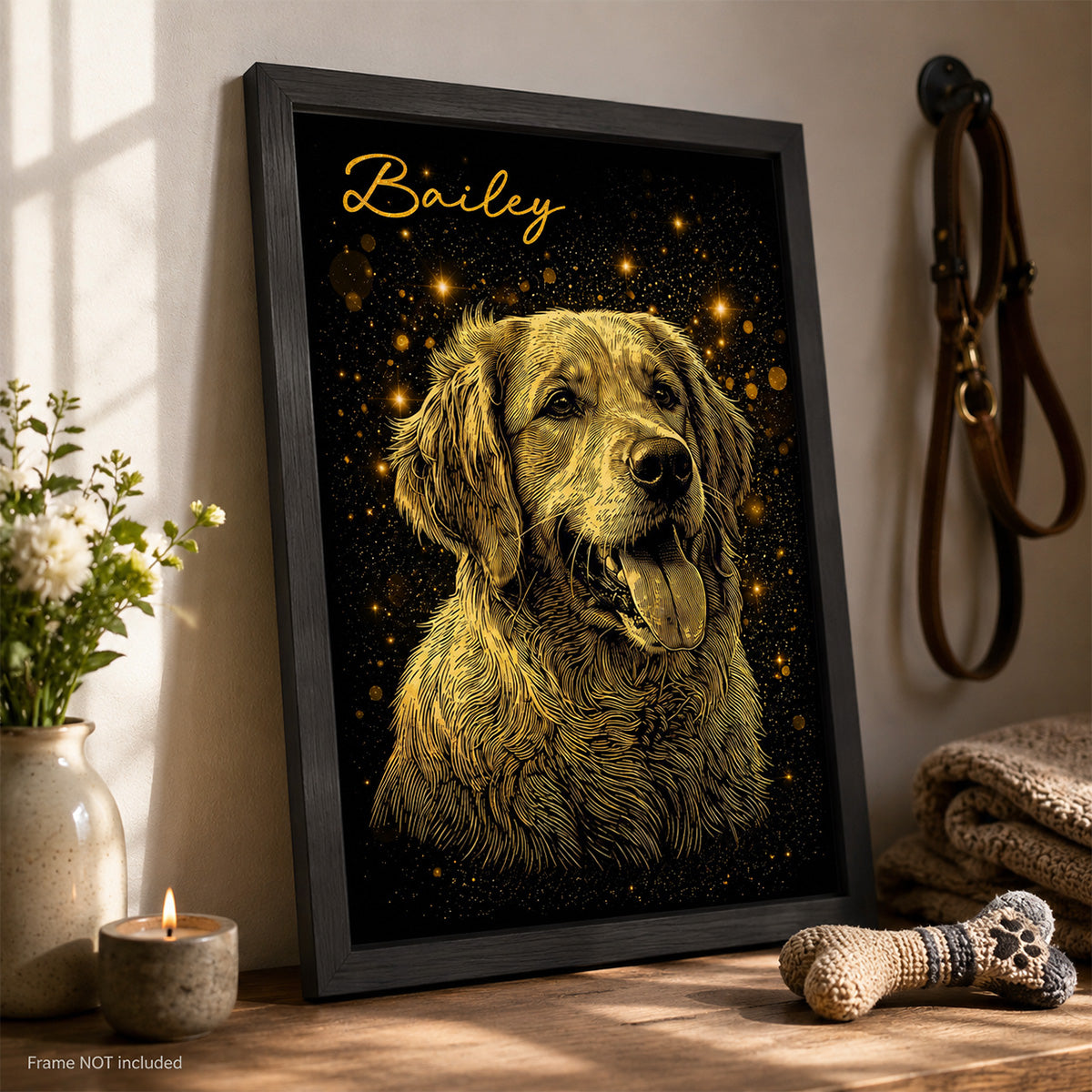 Golden Pet Memorial - Personalized Poster - Pet Loss Tribute Thoughtful Memorial from Photo