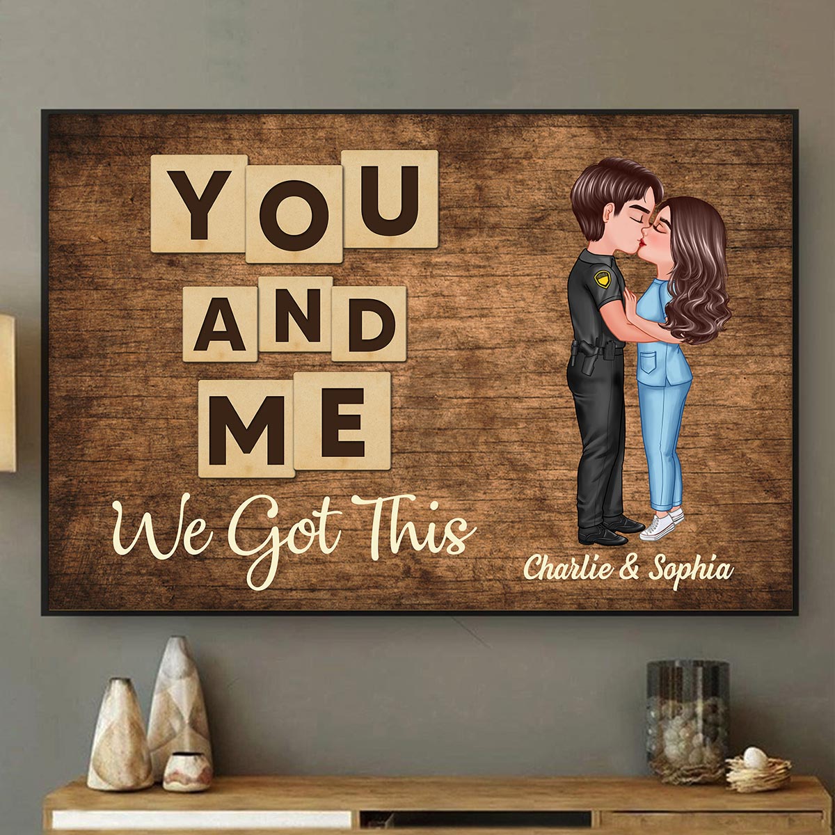 Wood Background You & Me We Got This Couple Personalized Poster